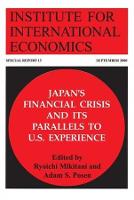 jacket Image for Japan's Financial Crisis and Its Parallels to U.S. Experience